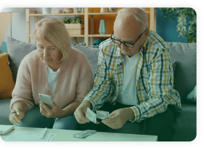 People reviewing finances together